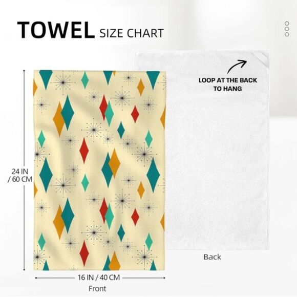 Starburst MCM 2 dish towels +1 dish mat excellent design - Picture 4 of 8